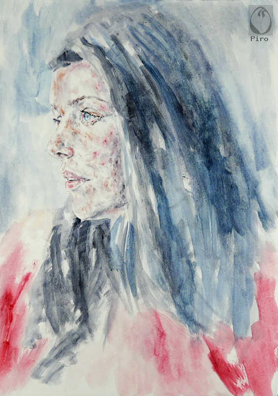 oil on paper - olio su carta di Piro